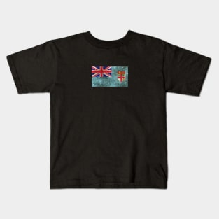 Vintage Aged and Scratched Fiji Flag Kids T-Shirt